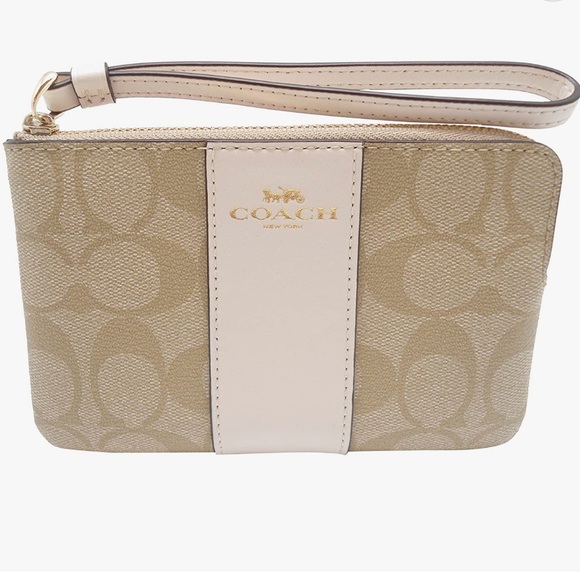 Coach Handbags - Coach Women’s corner zip wristlet in light khaki